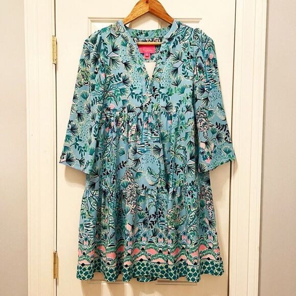 LILLY PULITZER Martine Dress Frenchie Blue Mosaic Shells Dress XXS $228.00 - Picture 6 of 9